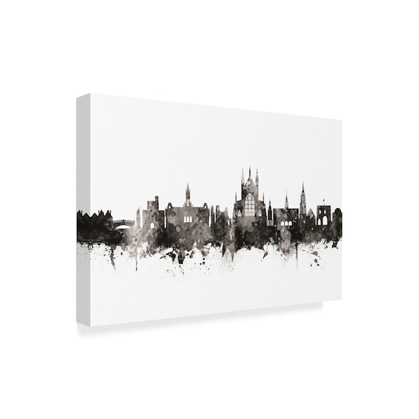 Michael Tompsett 'Winchester England Skyline Black White' Canvas Art,12x19